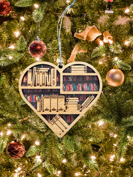 Heart Shaped Bookcase Ornament
