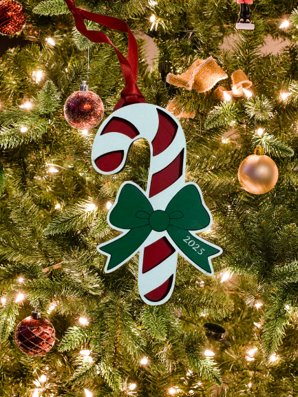 Candy Cane Christmas Ornament 2025